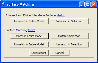 Surface Matching Dialog